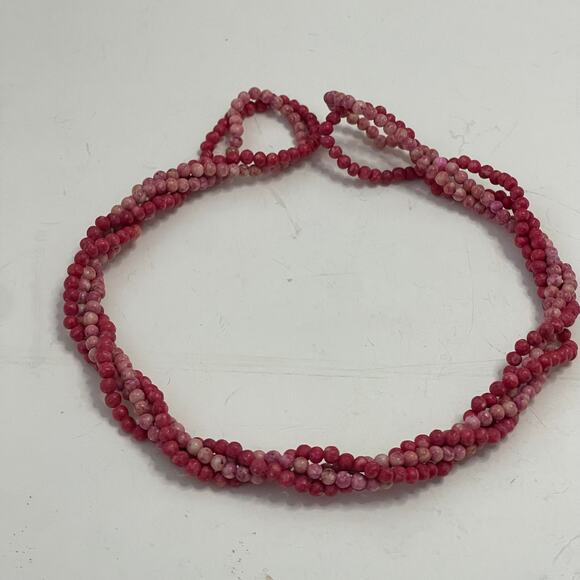 set of two pair 1980s wrap beads lighter and darker shades of pink mauve - Picture 7 of 16